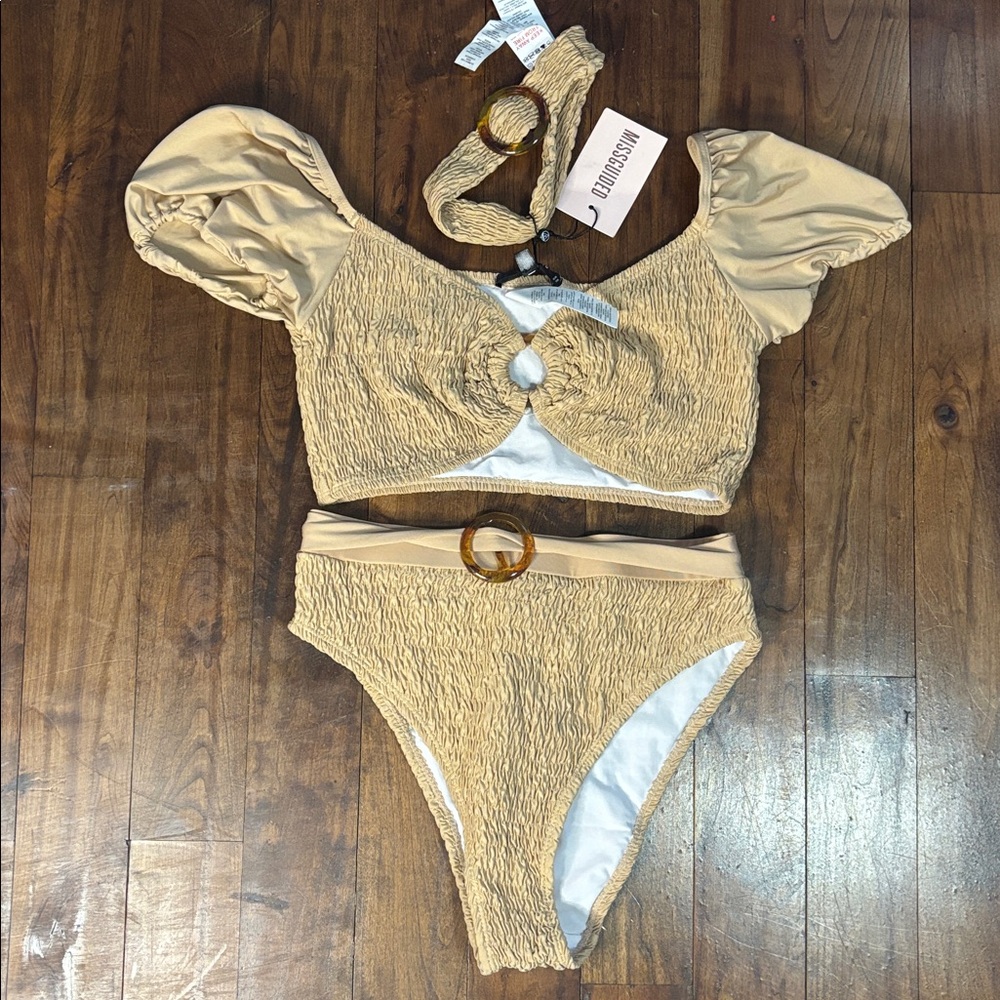 Missguided Beige Bikini Set with Headband - Picture 4 of 8